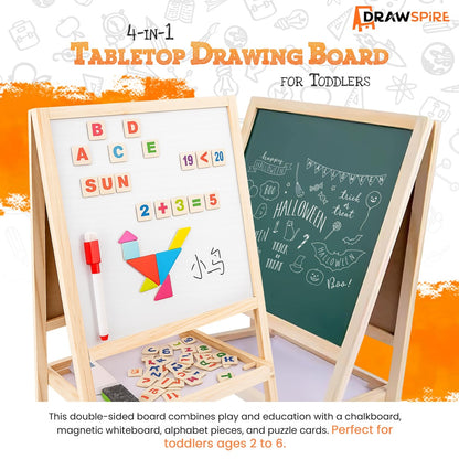 Wooden Kids Drawing Board (Double-Sided) Ages 2-8
