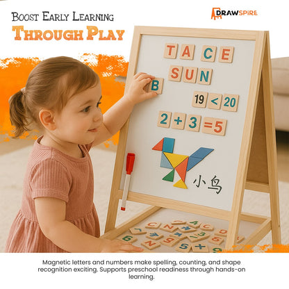 Wooden Kids Drawing Board (Double-Sided) Ages 2-8